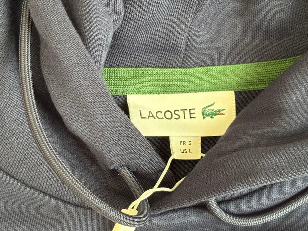 未使用)ラコステ プレミアムスウェットフーディー メンズ サイズ5/L ネイビー