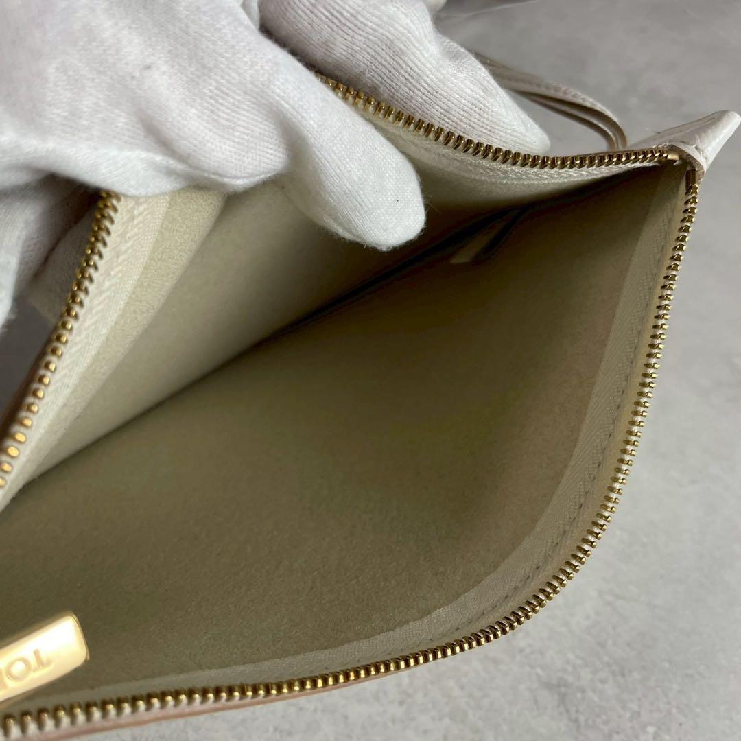 美品✨ TOD'S タイムレス トートバッグ ベージュ ポーチ付き　ホワイト