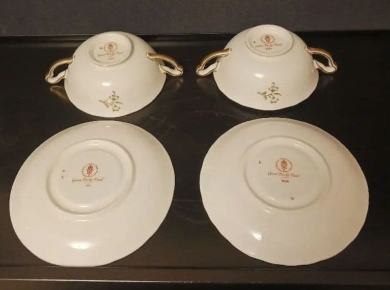 ロイヤルクラウンダービー パネル グリーン スープカップ＆ソーサー③④