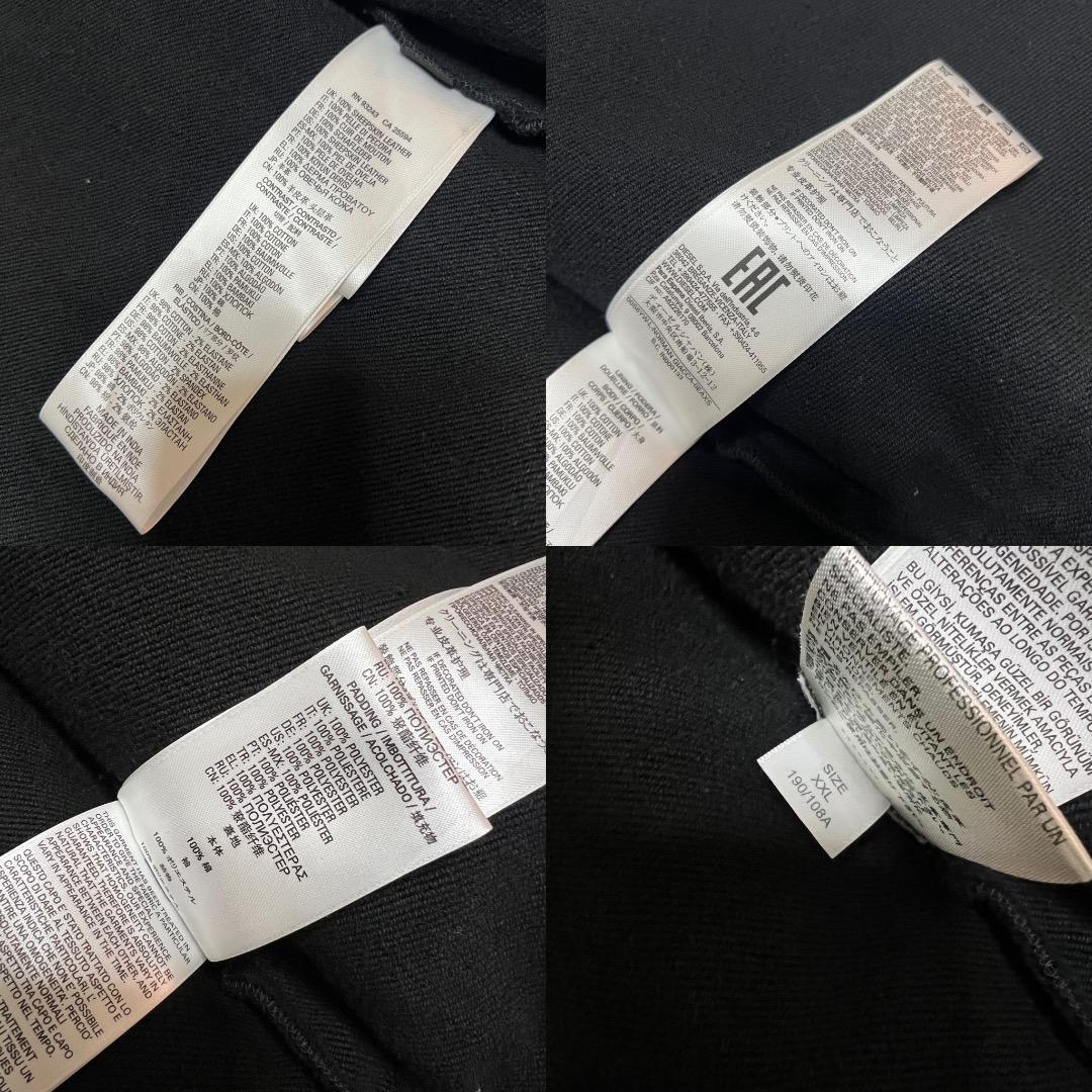 【希少】DIESEL レザー×チェック フーディ ライダース XXL 希少モデル