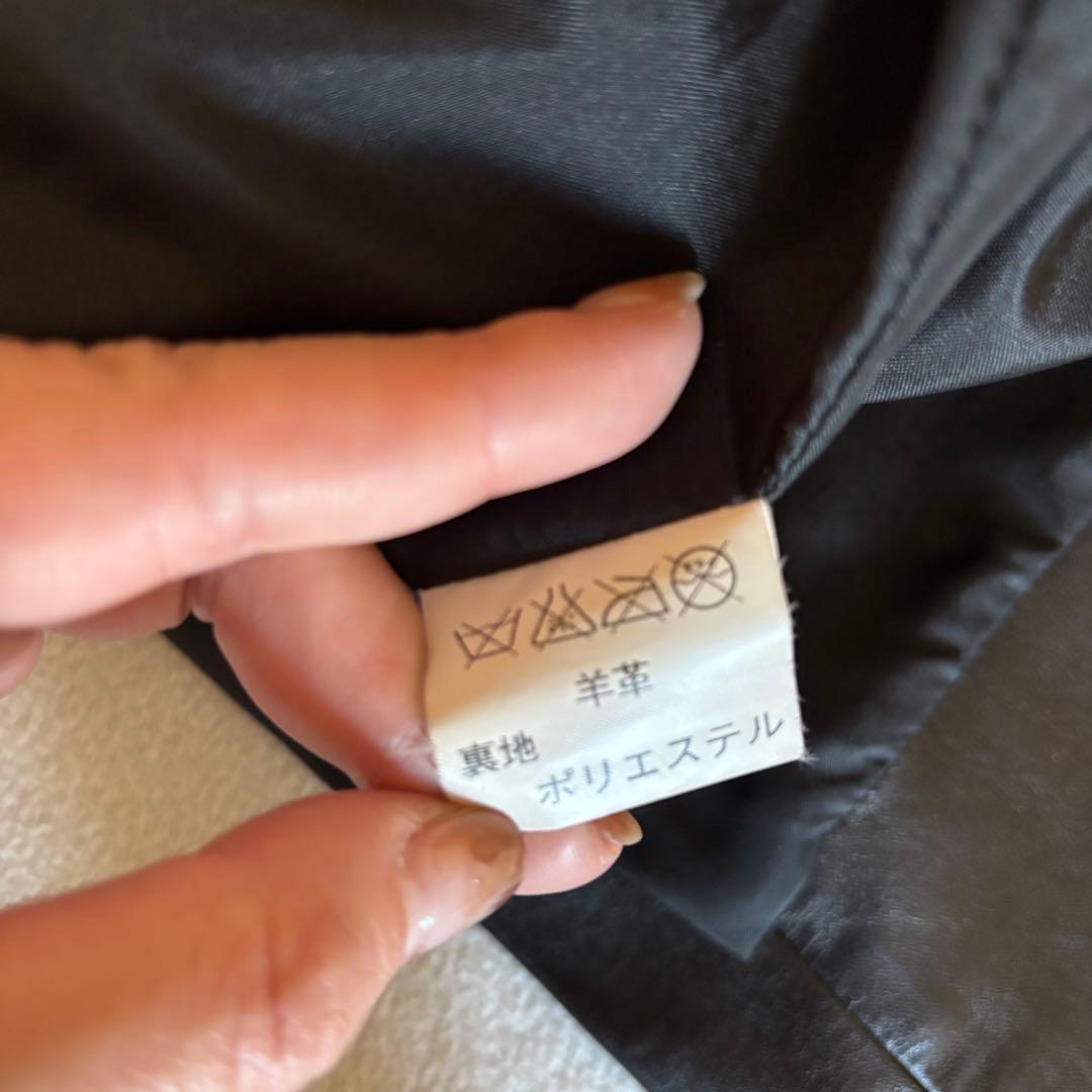 K1204Rさま専用　アニエスベー　羊革レザージャケット コート ブラック