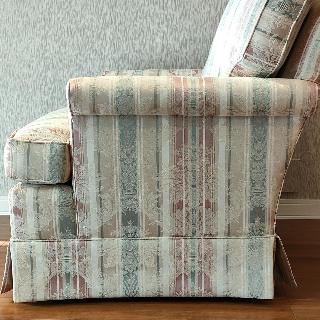 〈美品〉トーマスビル　一人掛けソファ　米国製　クッション付き①