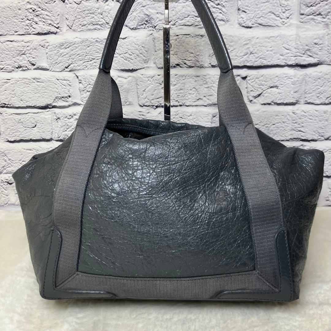 バレンシアガ✨カバスS シワ加工 本革 レザー トートバッグ ダークグレー