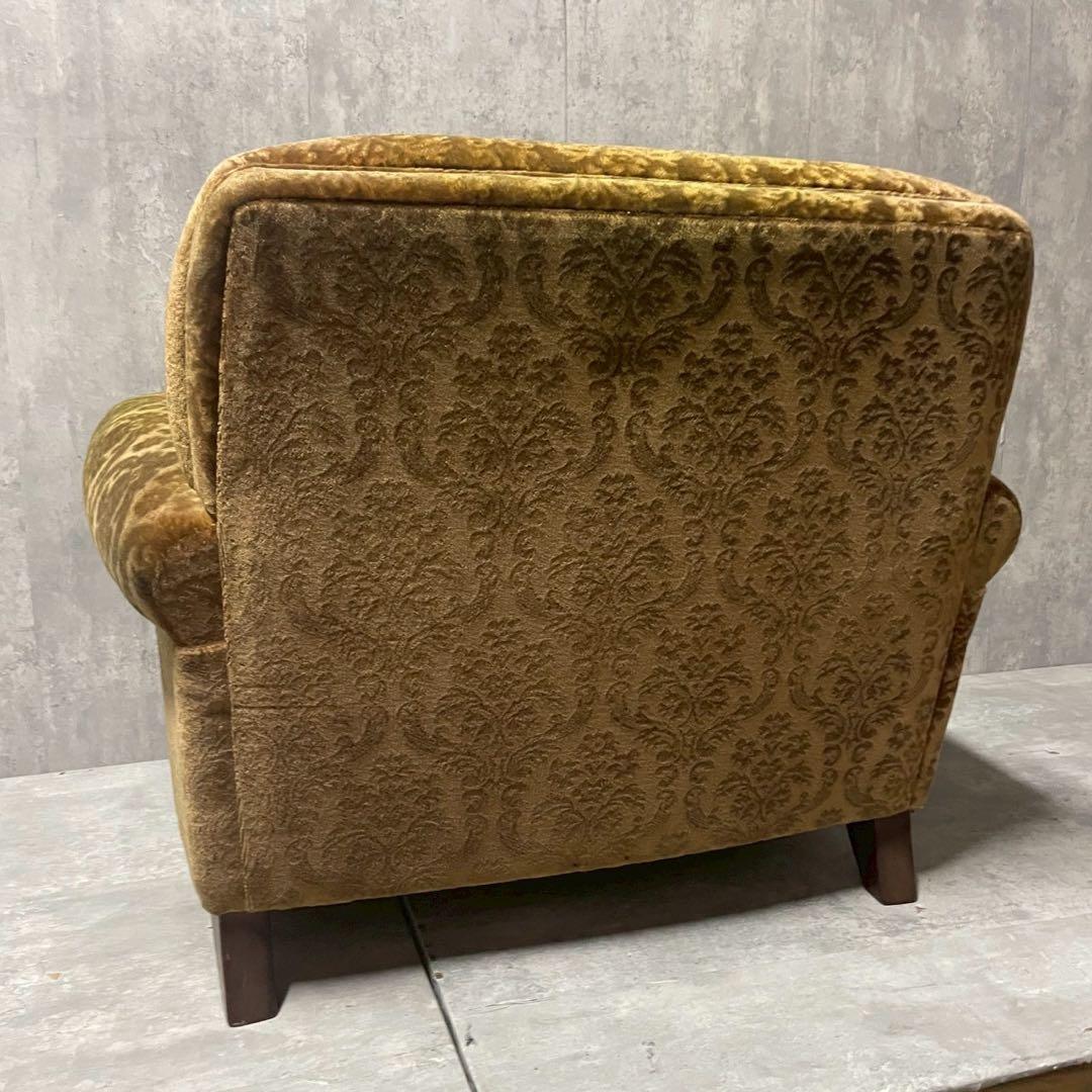 昭和レトロ 1人掛け ソファー① ダマスク柄 花柄 アームチェア アンティーク