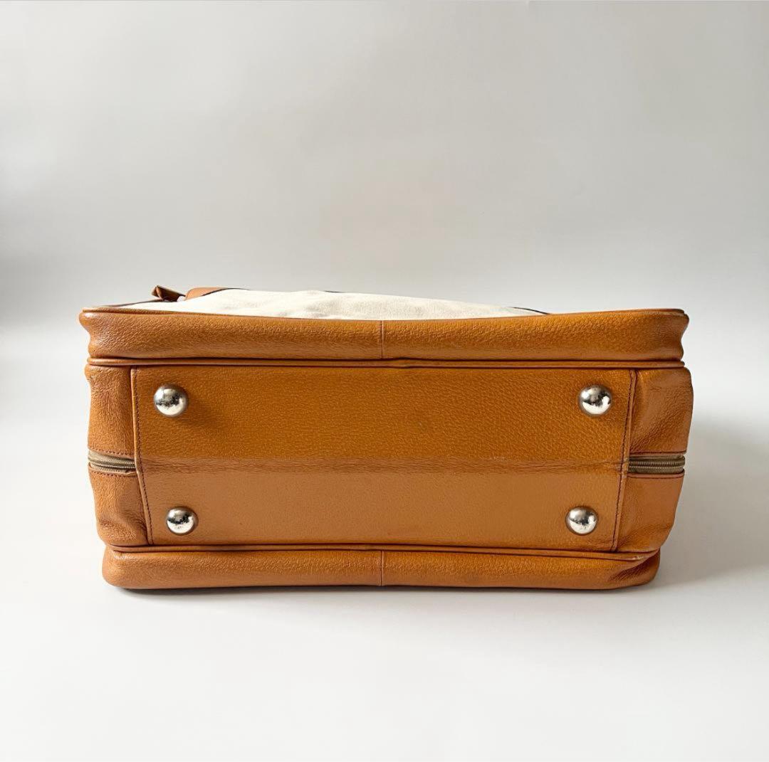 オロビアンコ ガーメントバッグ レザー×キャンバス キャメル スーツキャリー仕様