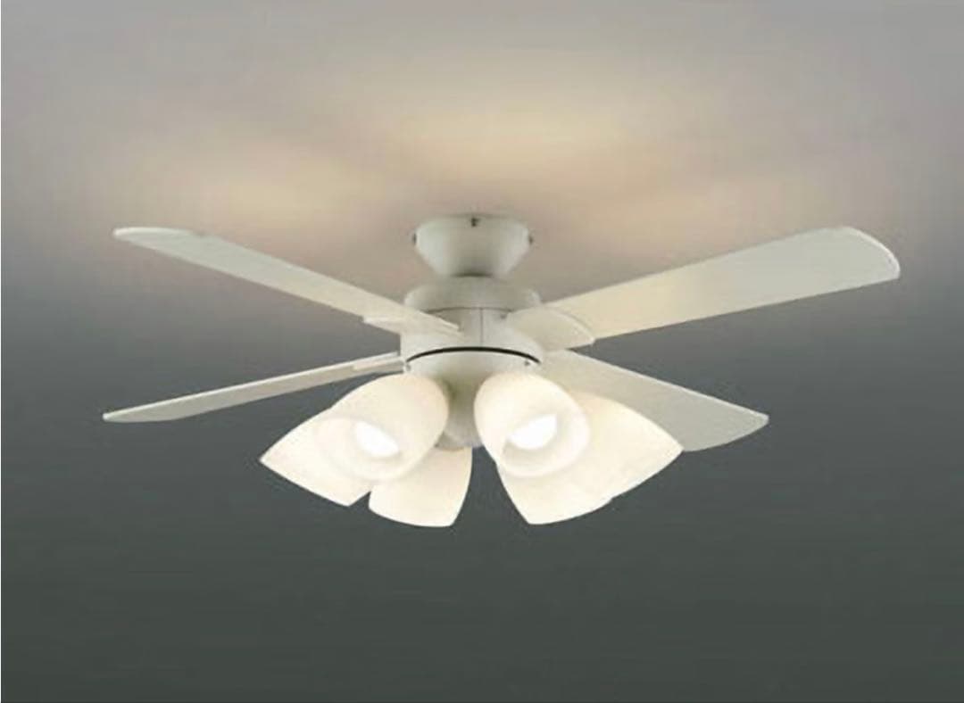 コイズミ シーリング ファン ライト リモコン リビング ホワイト ウッド 家電