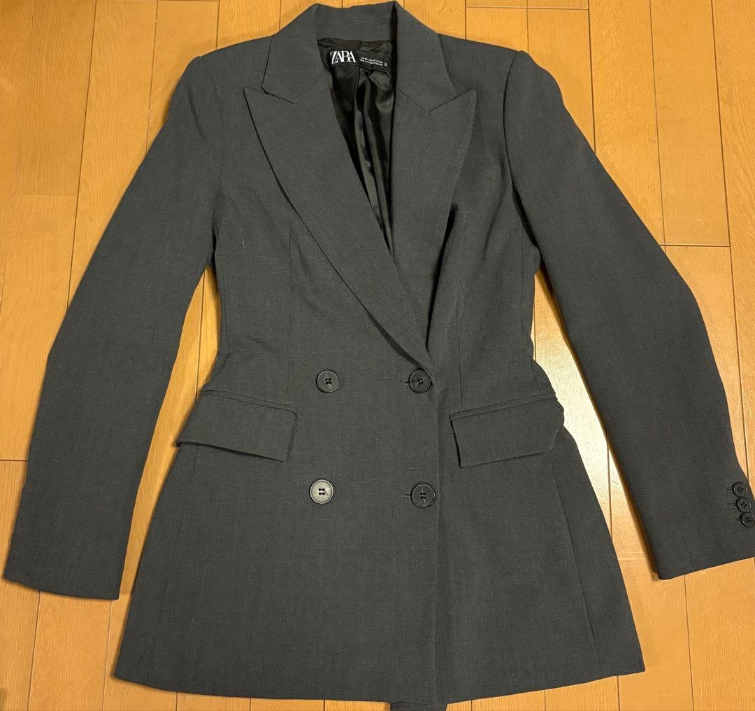 ZARA ダブルブレストスーツ　セットアップ　グレー