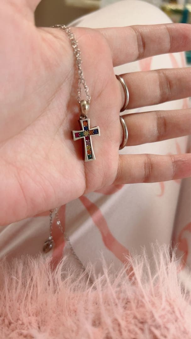 ジャスティンデイビス　天然石十字架ペンダントネックレス