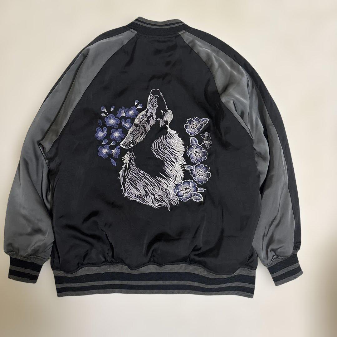 【未使用級 】ellno loset エルノロゼット スカジャン 狼刺繍 L