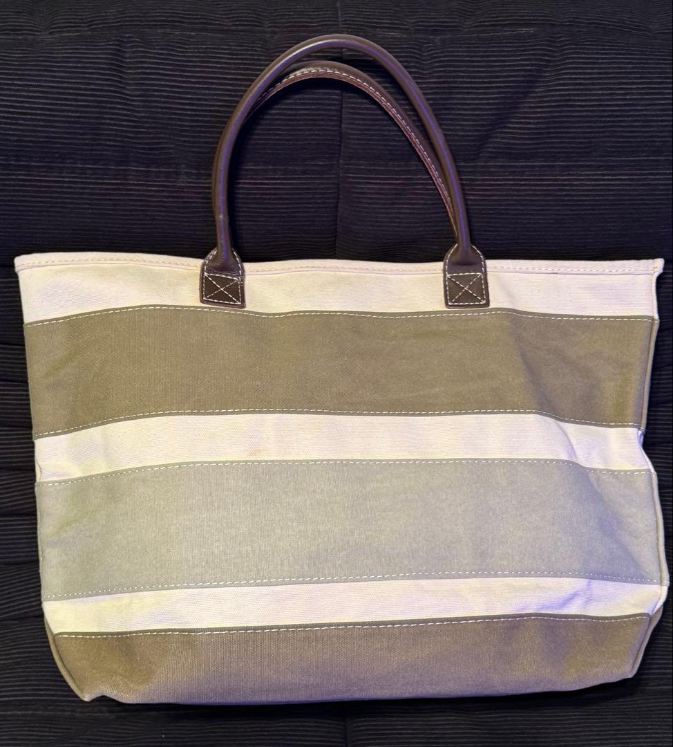 90s エルエルビーン レザーハンドル キャンパス トートバッグ　XL
