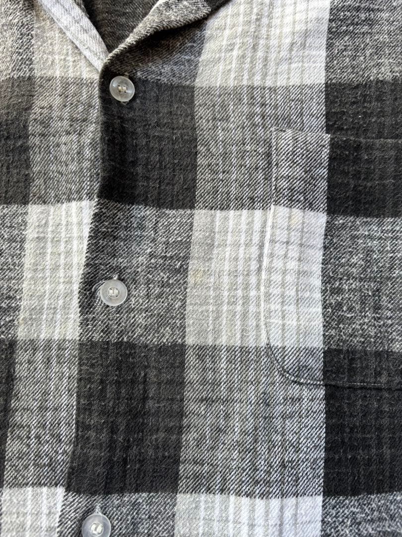 50s 60s オンブレ ブロックチェック フランネルシャツ XL