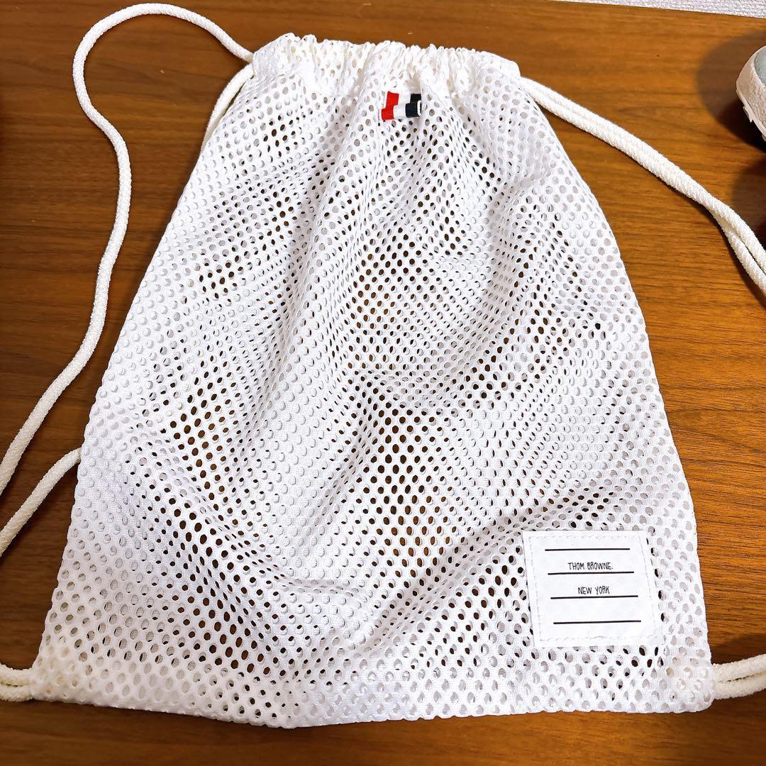 未使用級 THOM BROWNE スエードレザー スニーカー 水色 24.5cm