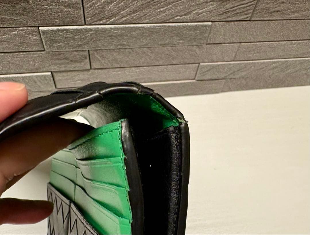 BOTTEGA VENETA バイカラー 長財布 ボッテガグリーン