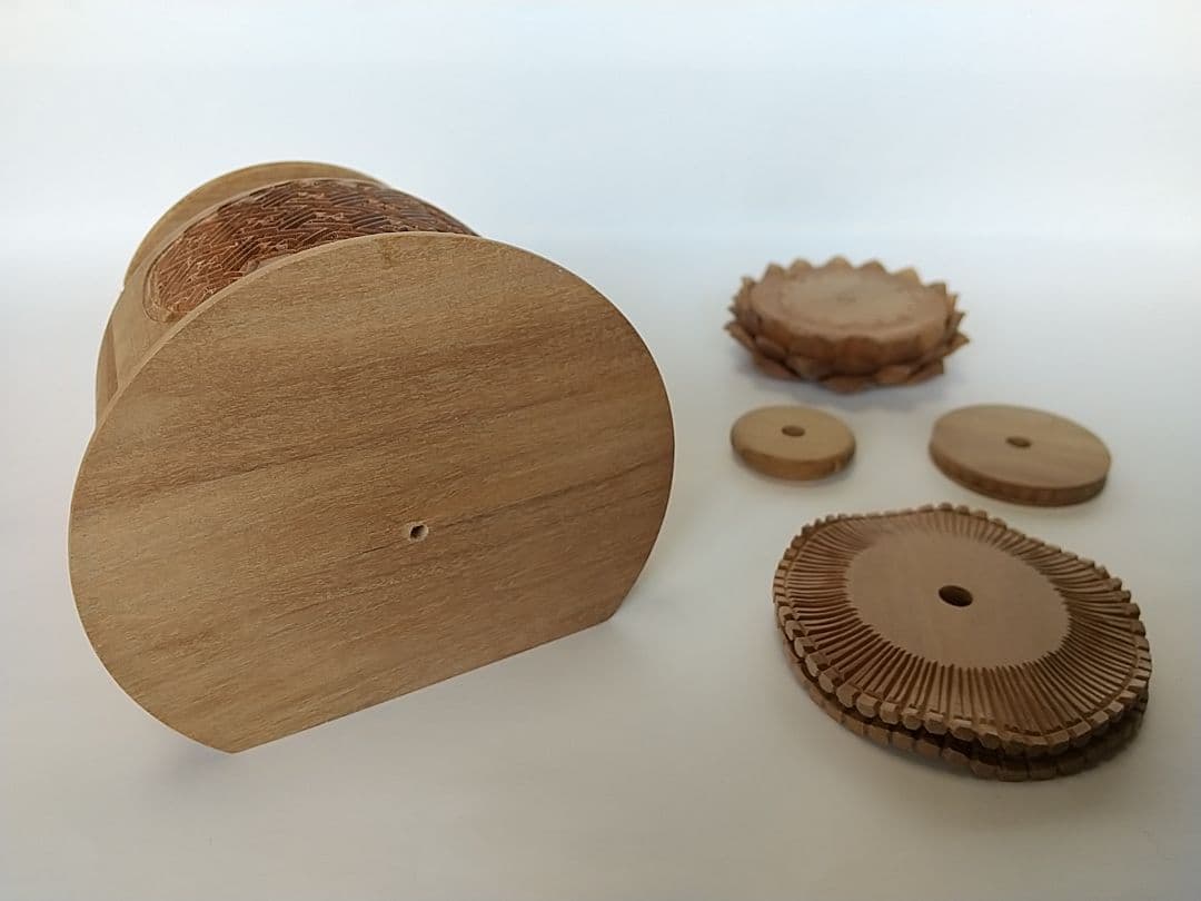 台座のみ 立像用【大】#492 背切 円型 ◆白檀 木彫 仏像付属品