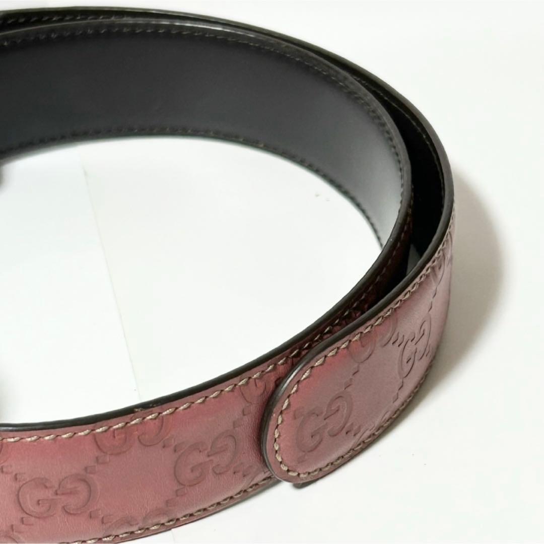 GUCCI グッチ ベルト 114876 インターロッキングG シマ ピンク
