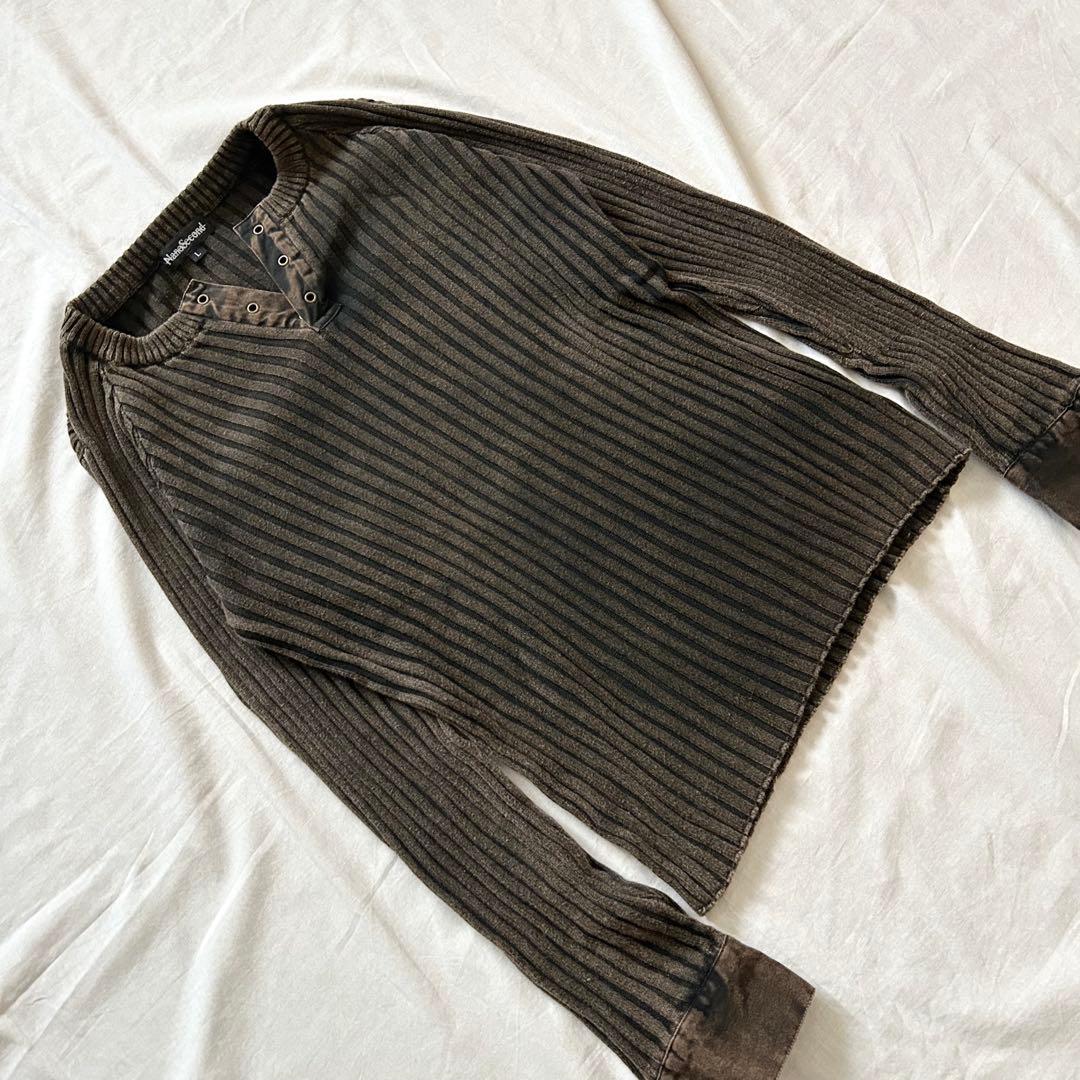 リブカットソー グランジ フェード加工 y2k 平成 00s アーカイブ パンク