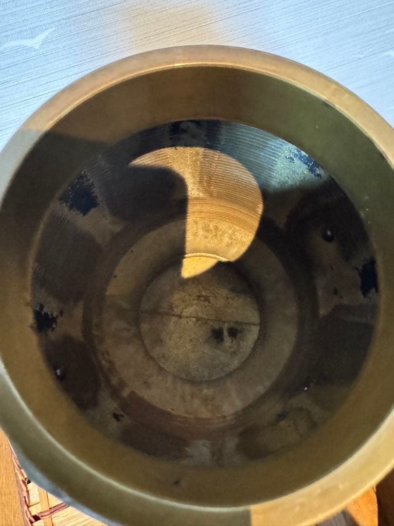 貴重　薄端　唐銅　本漆塗上物　花器　青銅　ブロンズ　唐銅　真鍮　ヴィンテージ