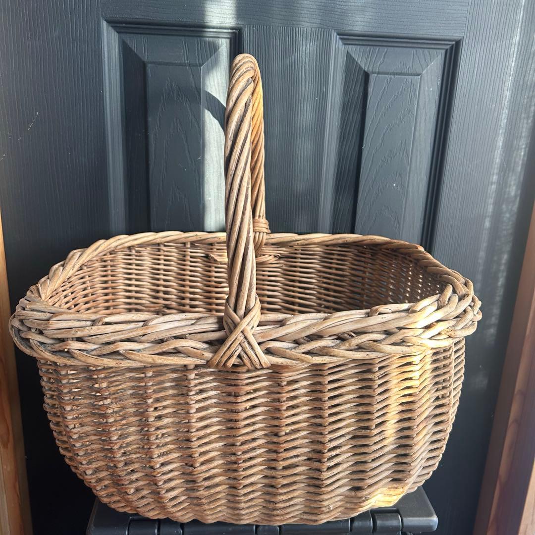 イギリス　アンティーク　バスケット　スーヒライ