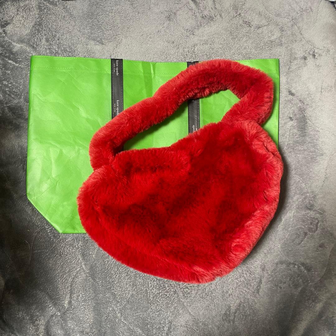 kate spade ラバーファーハートトートバッグ