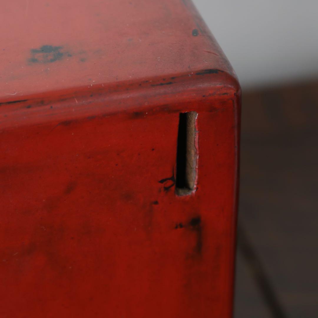 大正ロマンな根来塗が美しい時代裁縫箱お針箱（小引出し骨董民芸ブロカント