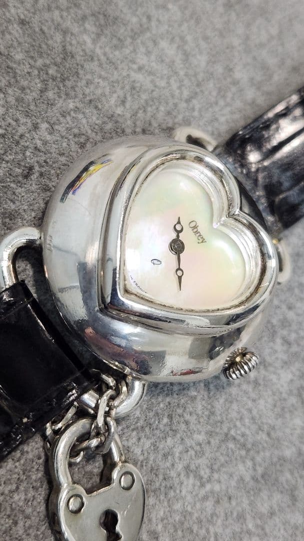 Obrey レディース sv925(銀無垢) チャーム付 ハートフェイス