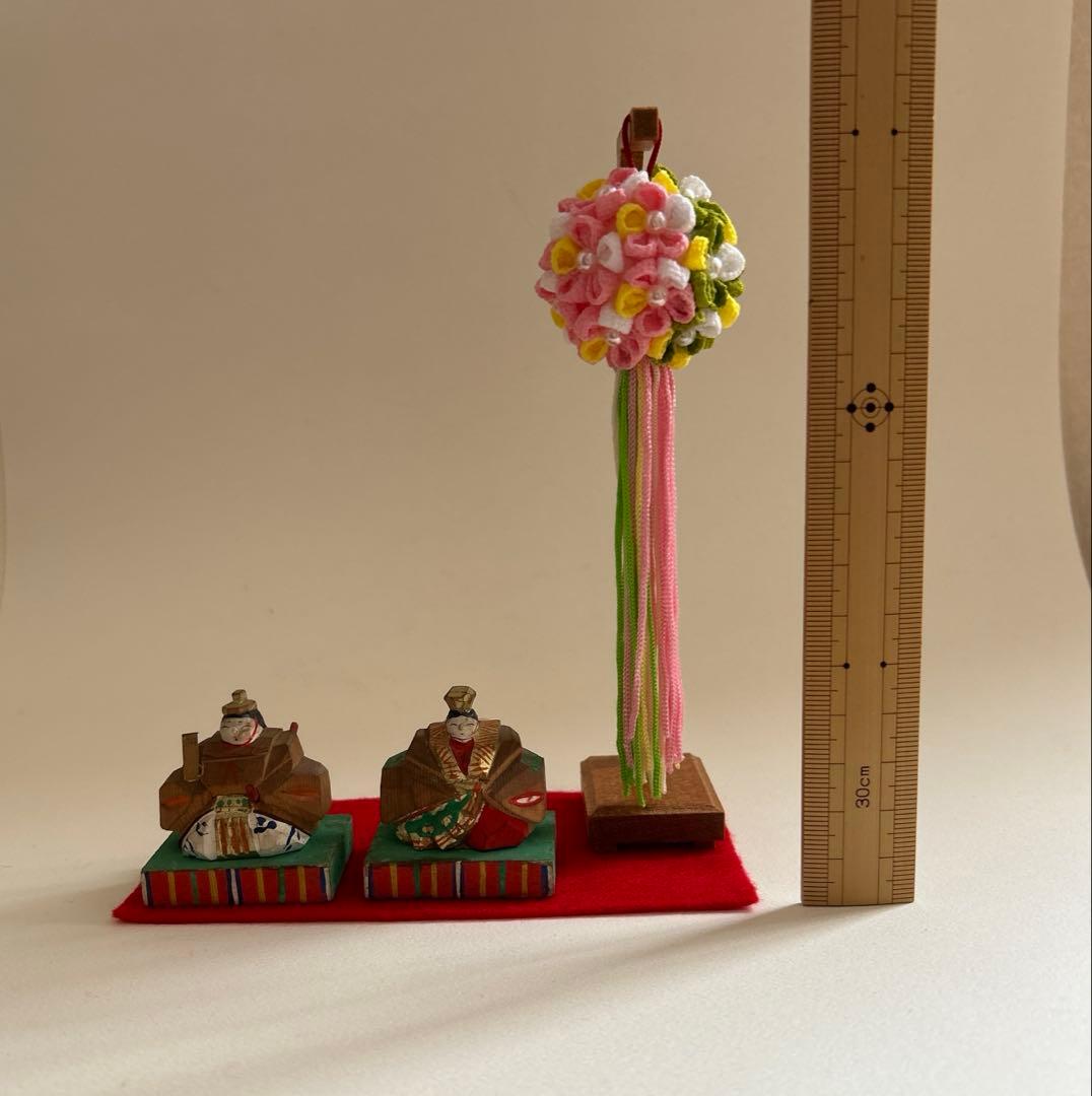 一刀彫　雛人形　お雛様　雛飾り　薬玉　久寿玉　つまみ細工　縮緬細工　雛道具　豆雛