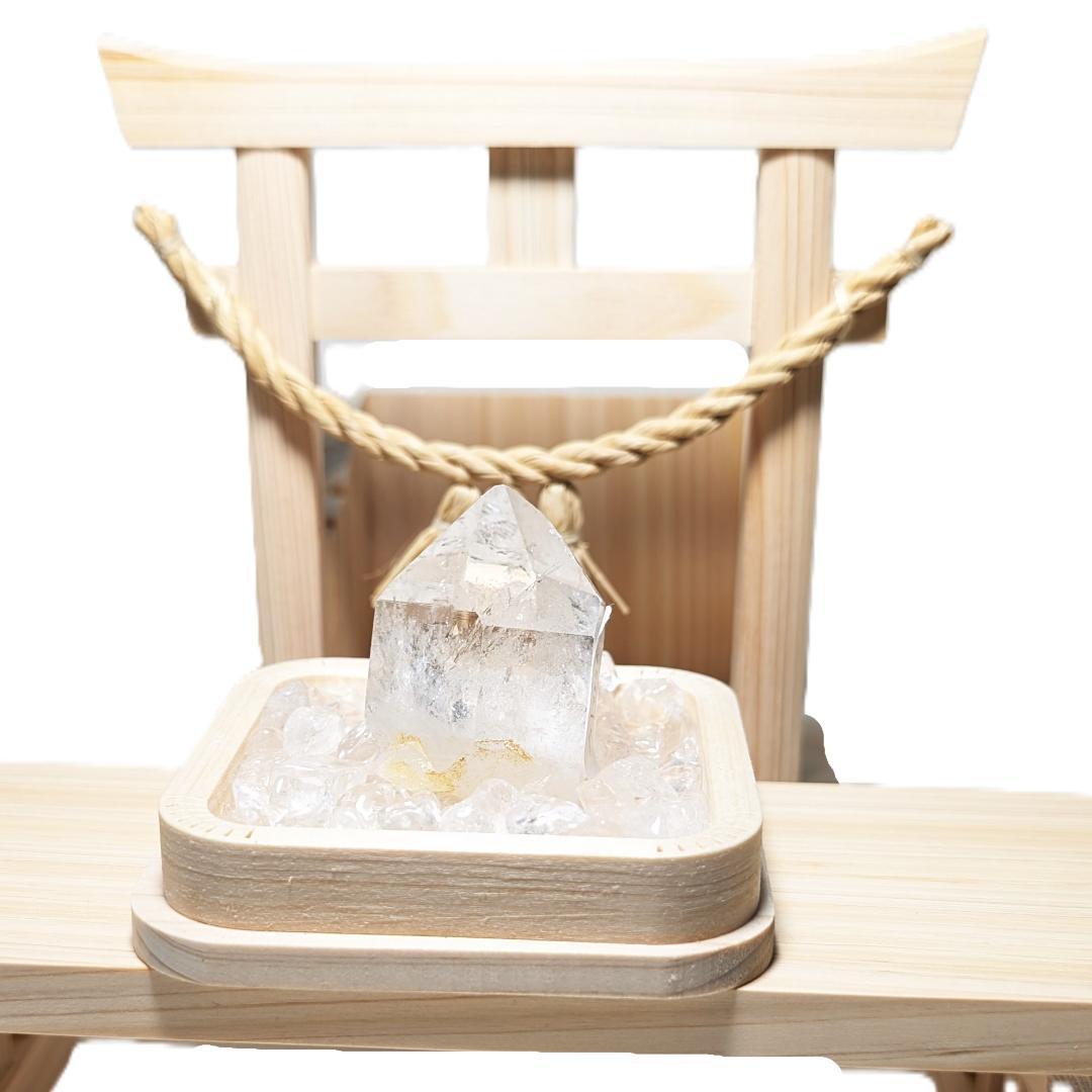 一点物 六角形の水晶ポイント原石 虹の光も顔を出す 神秘的エナジー 贈り物に