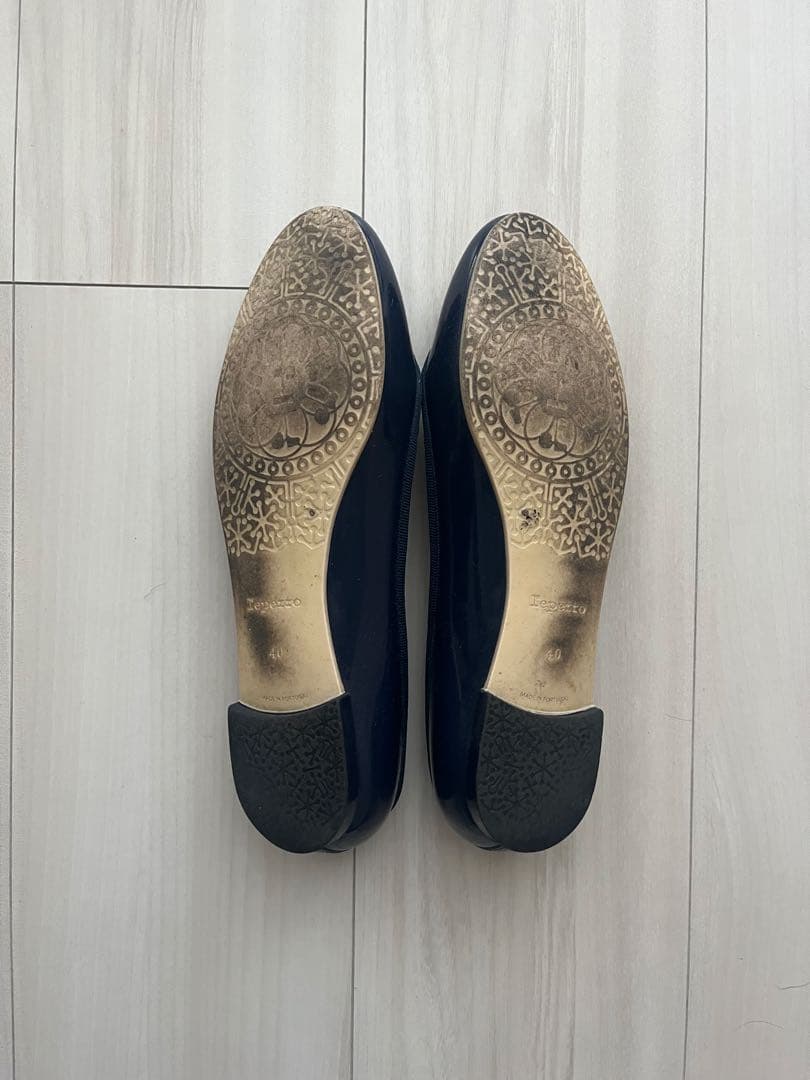 Repetto ネイビー バレエシューズ エナメル 40