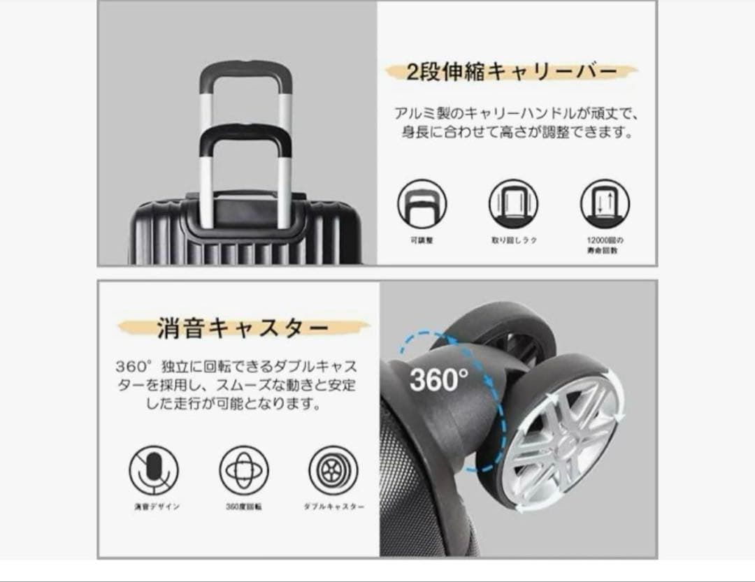 ❣️即日発送❣️ スーツケース S 機内持込可 ブラック 40L 1-3泊