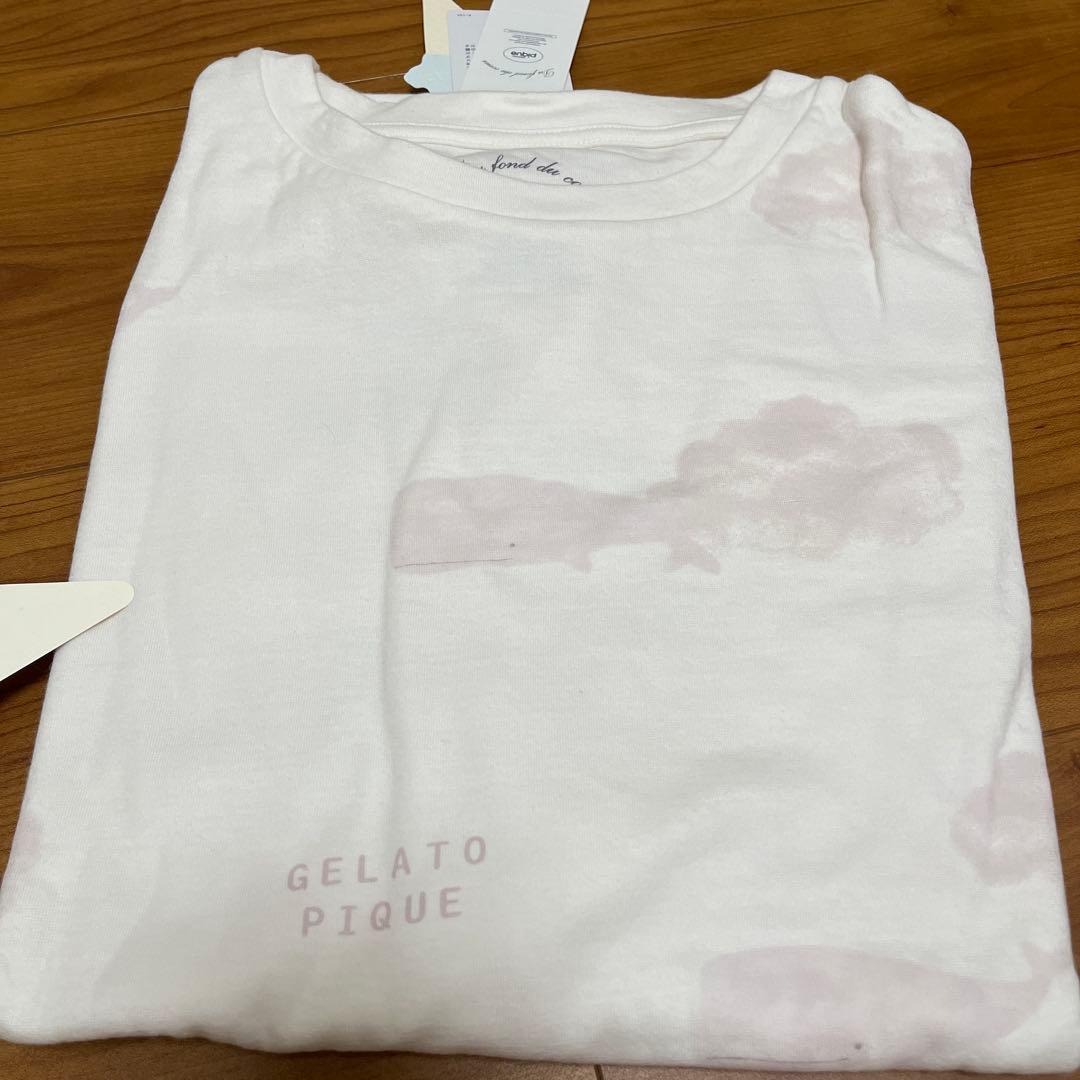 ジェラートピケ　くじらモチーフ　ルームウェア　パジャマ　ピンク