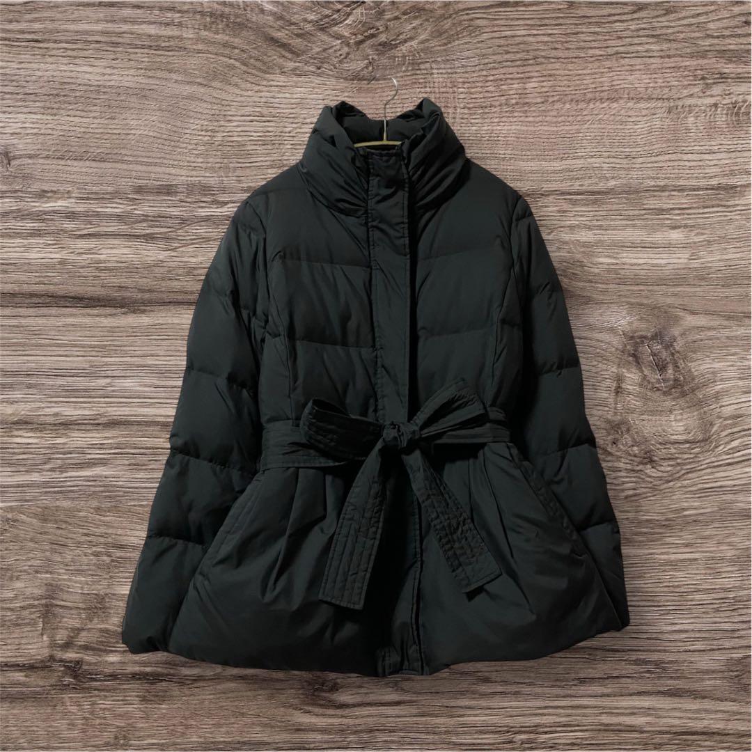 ソニアリキエル　ダウン80%ショートコート　ペプラム　リボン　大きめ　LL 黒