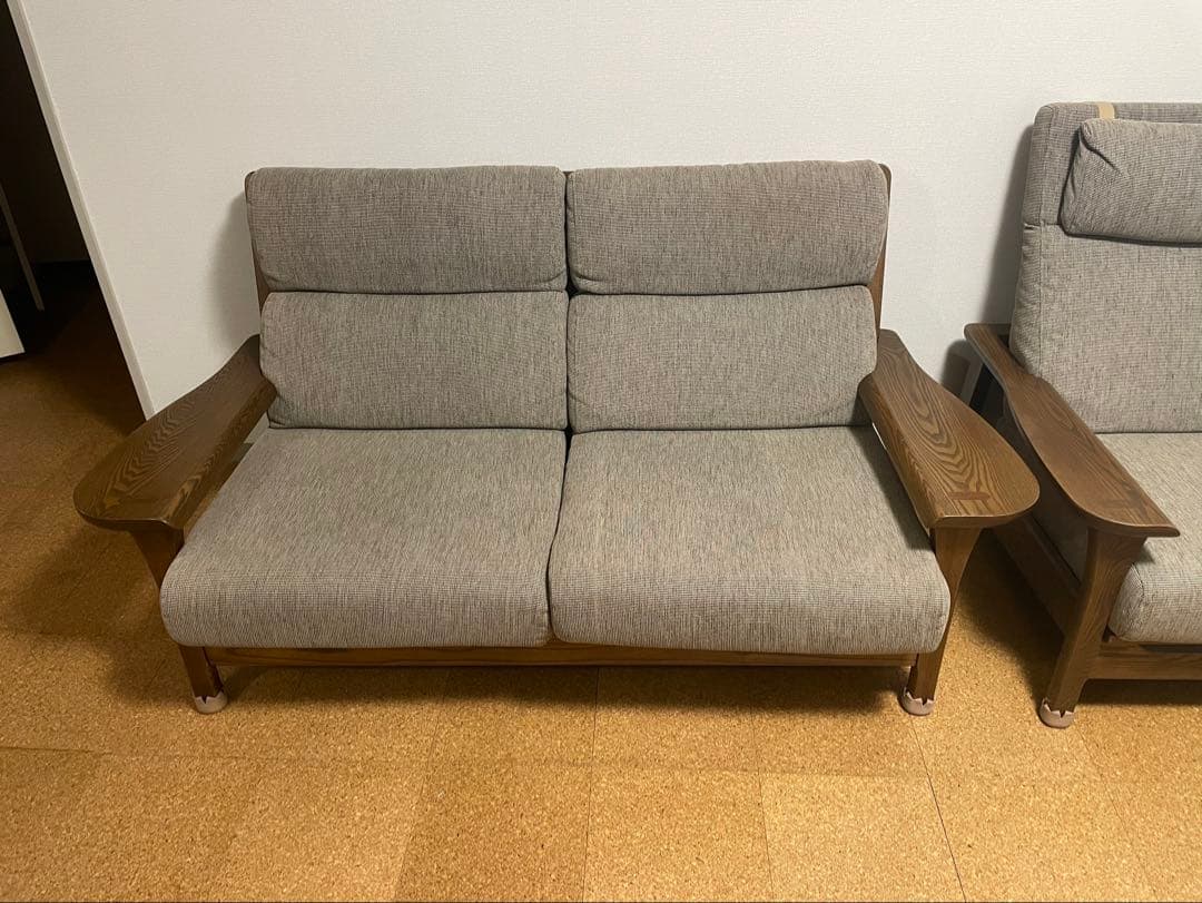 【美品】葉山ガーデンソファー [極しゃもじ]2.5人掛け＋1人掛けソファー