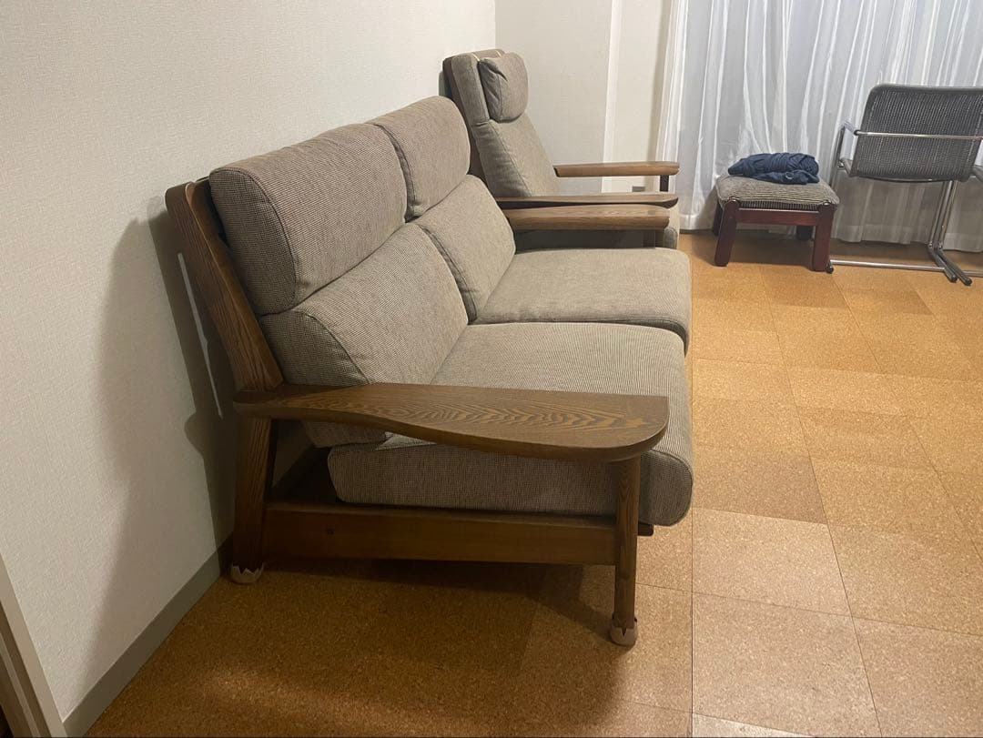 【美品】葉山ガーデンソファー [極しゃもじ]2.5人掛け＋1人掛けソファー