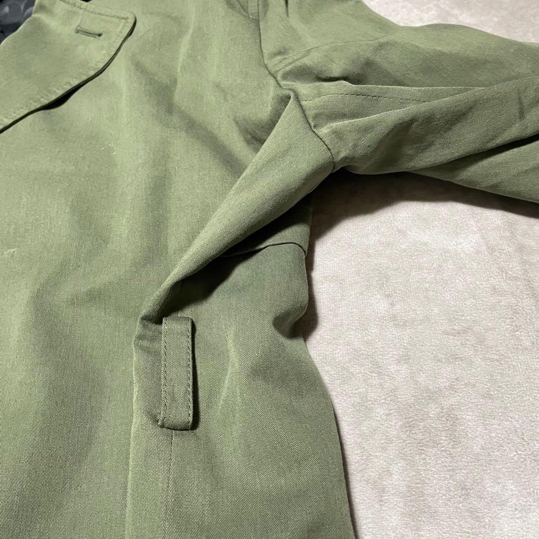 コーチ　COACH （L） ステンカラーコート　シングル　裏地総柄　カーキ