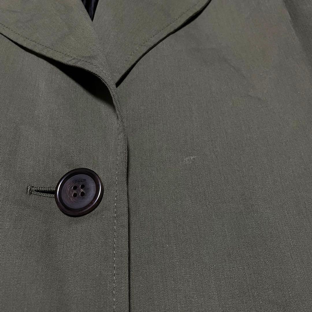 コーチ　COACH （L） ステンカラーコート　シングル　裏地総柄　カーキ