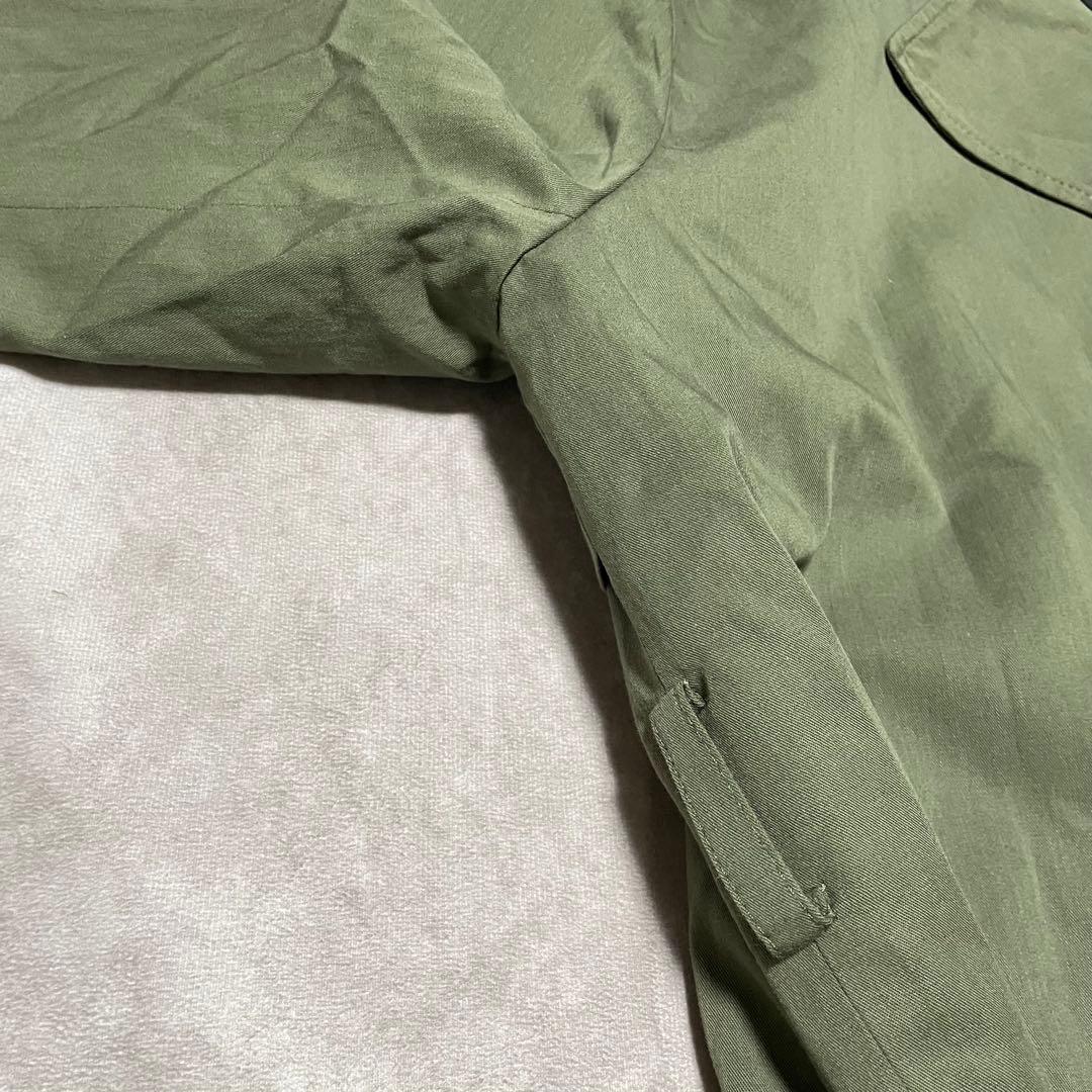 コーチ　COACH （L） ステンカラーコート　シングル　裏地総柄　カーキ