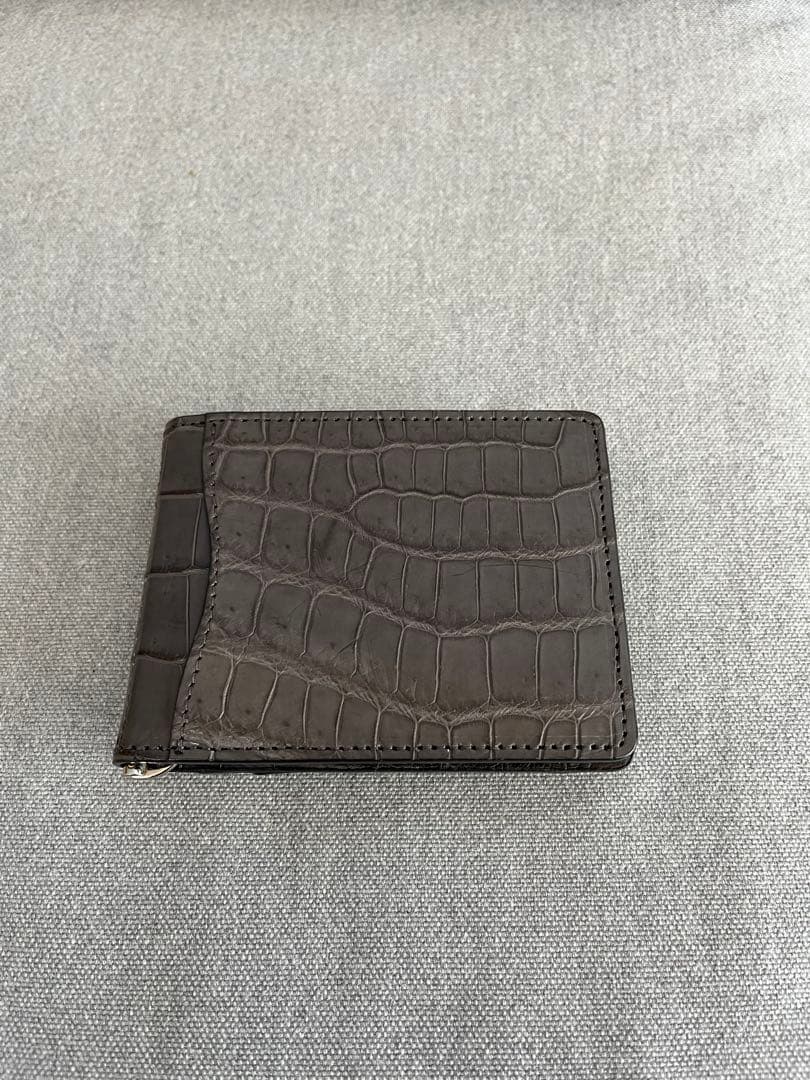 クロコダイル レザー マネークリップ