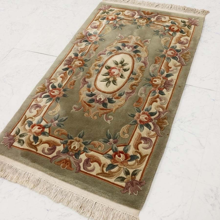 専用 Y2349-1 中国緞通 ウール ハンドカット 手織り 154×90㎝