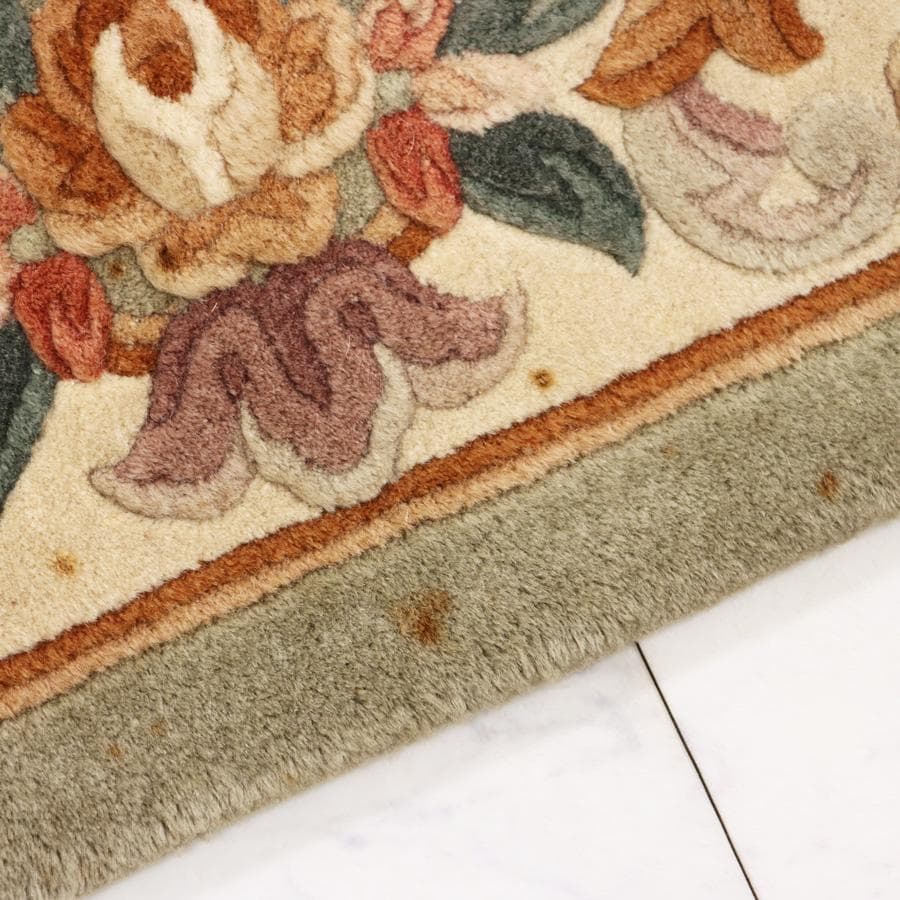 専用 Y2349-1 中国緞通 ウール ハンドカット 手織り 154×90㎝