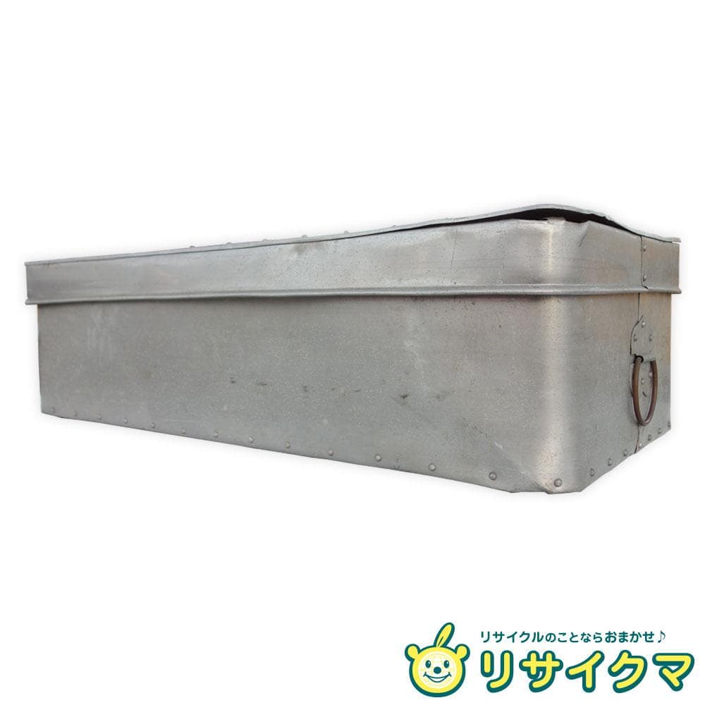 【中古】K▼ブリキ トタン 缶 収納 箱 ボックス ストッカー (37533)