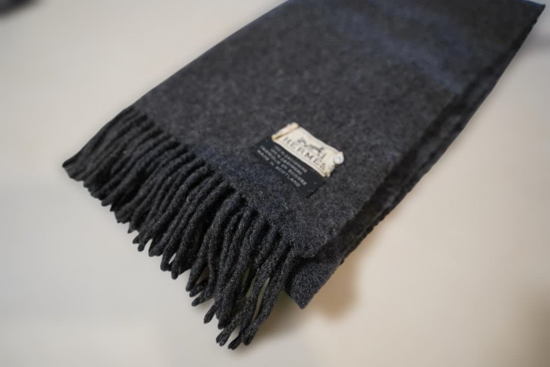 エルメス カシミヤ マフラー グレー