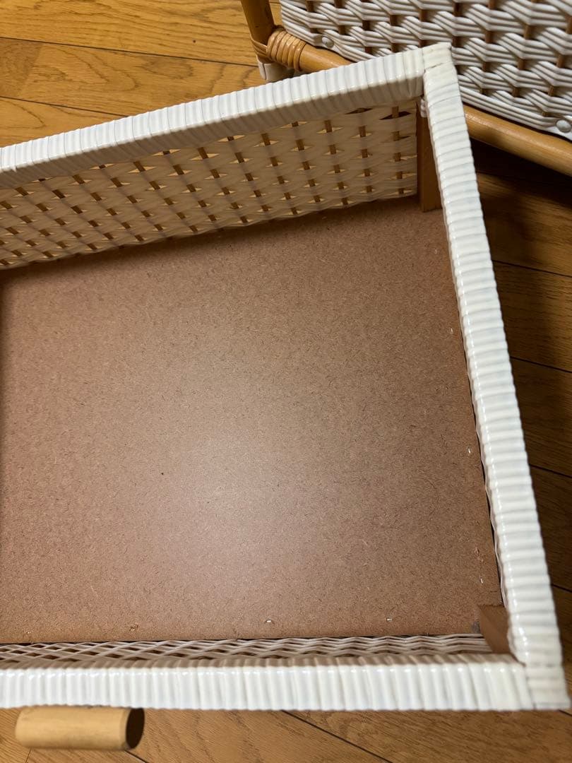 ミッフィー　ピンク　籐ラタン　大型 蓋付 バスケット3段　昭和レトロ　レア　希少