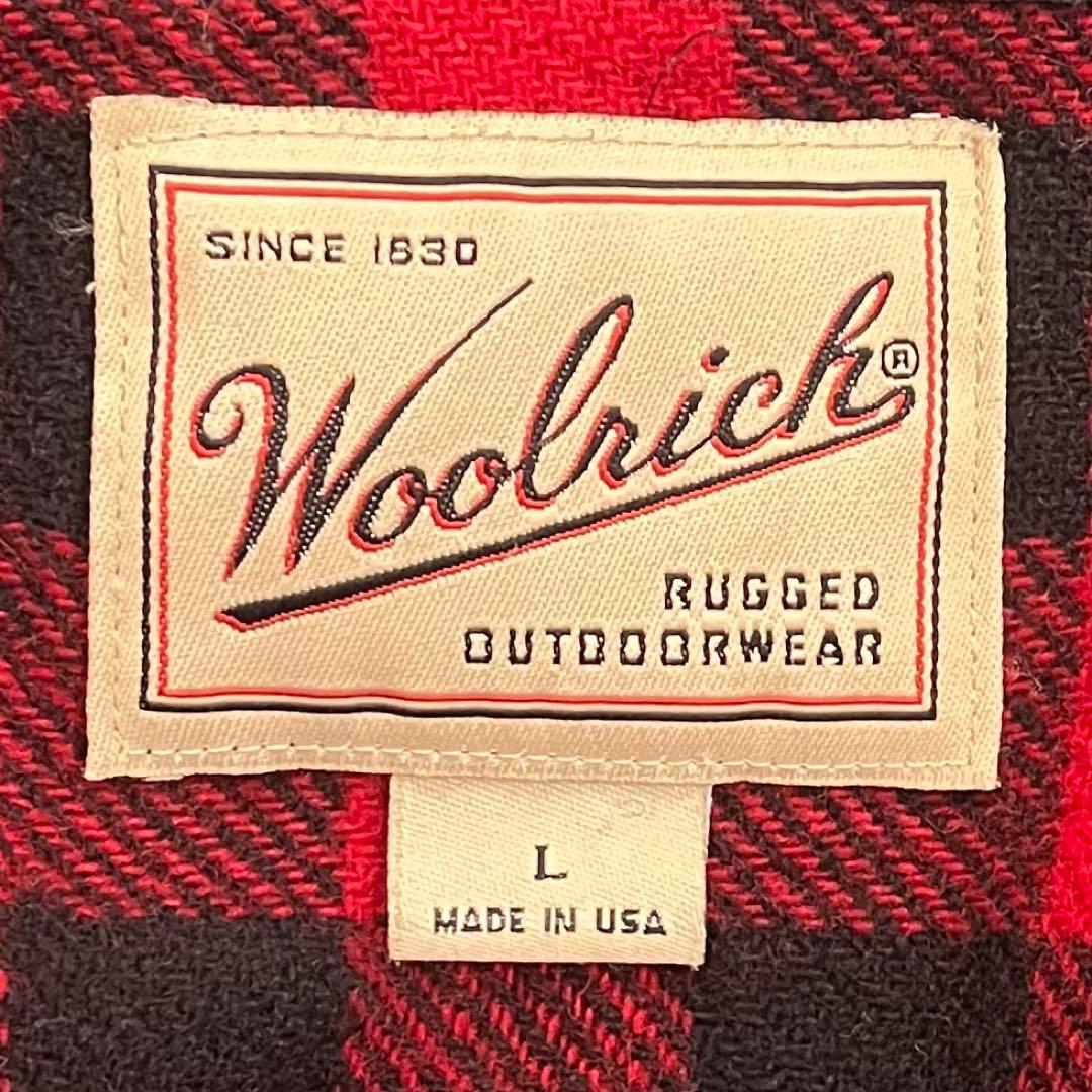 【USA製】WOOLRICH 90sバッファロー ブロック チェックウールシャツ