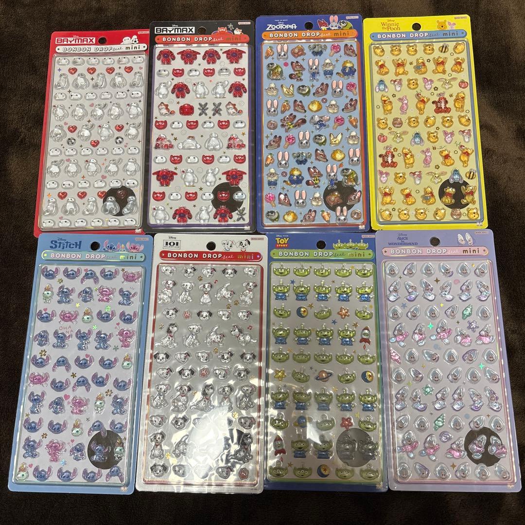 【正規品】ボンボンドロップシール ミニ ディズニー8種セット mini