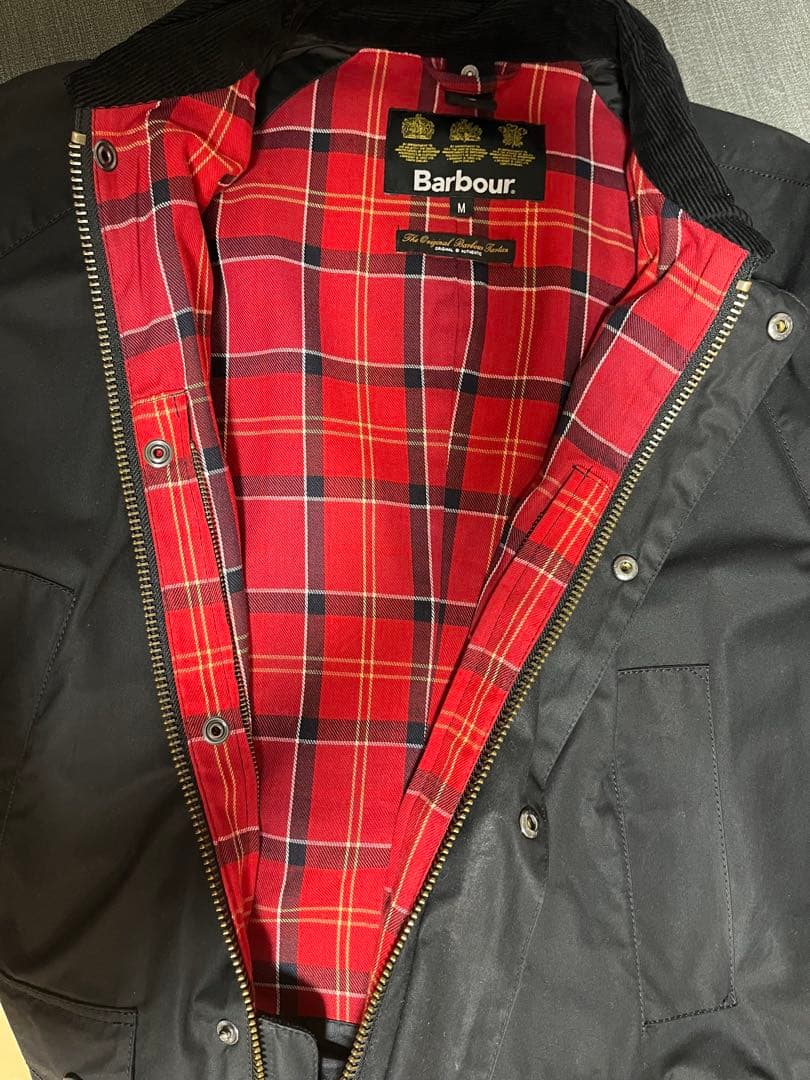 Barbour ブラック レッドチェック M