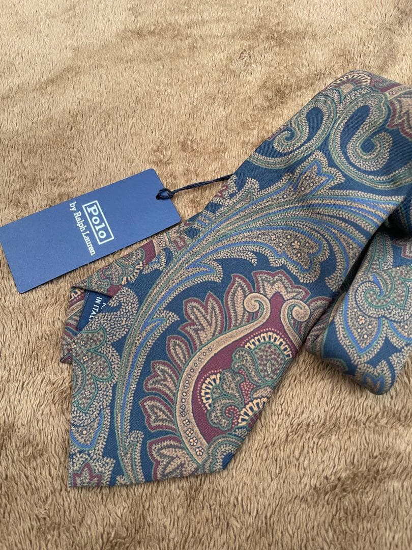 新品　タグ付　Polo by Ralph Lauren ペイズリー柄ネクタイ