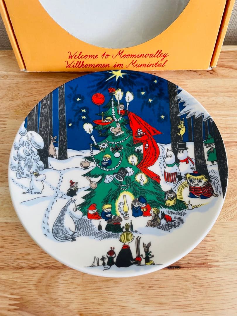 20cm 廃盤 ARABIA アラビア ムーミン クリスマスプレート 皿