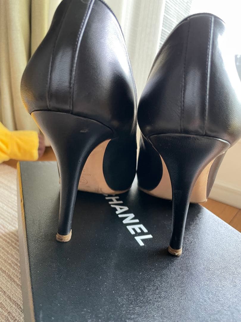 CHANEL ブラック パンプス 38 サイズ