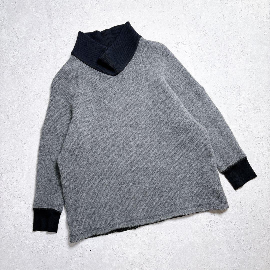 ジュンヤワタナベ コムデギャルソン　ウール混タートルネック　バイカラー