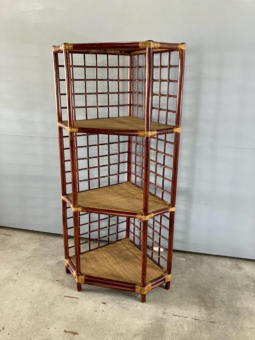 藤家具 ラタン コーナーラック チェスト ラック シェルフ 飾棚 RW441